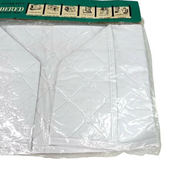 Dora May Vtg 4 Slice Oblong Toaster Cover Quilted Embroidered Vegetables New - Picture 4 of 13